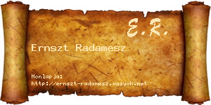 Ernszt Radamesz névjegykártya